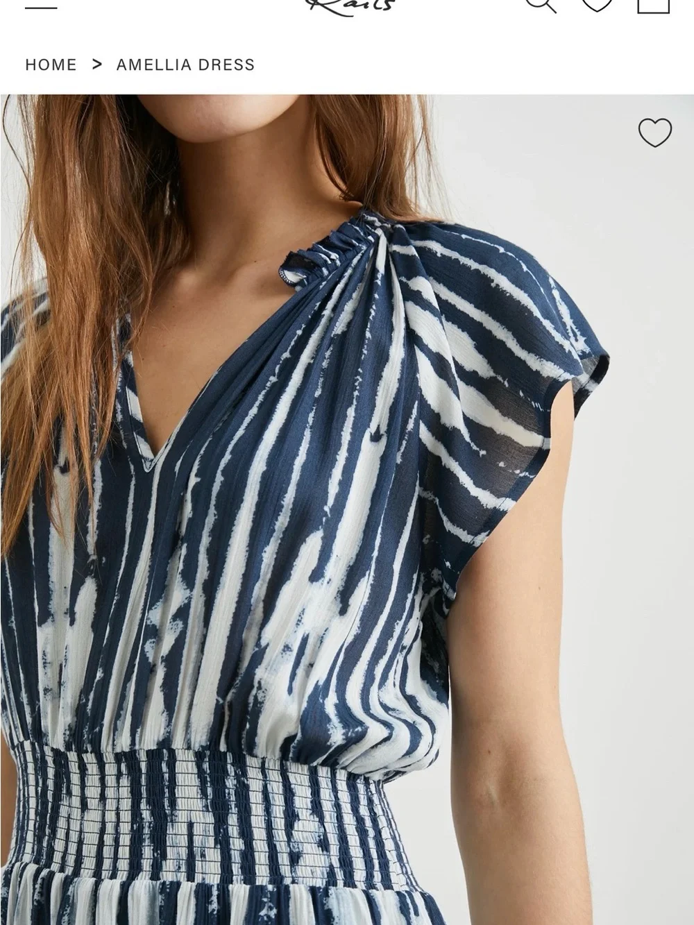 Rails Amellia Navy and White Striped Midi Dress small NEW
